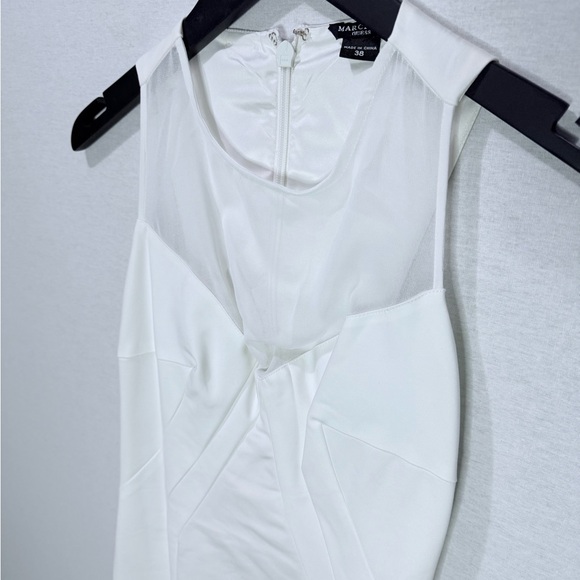 MARCIANO White Dress with Bottom Slits & Mesh Front Detail - Picture 7 of 10